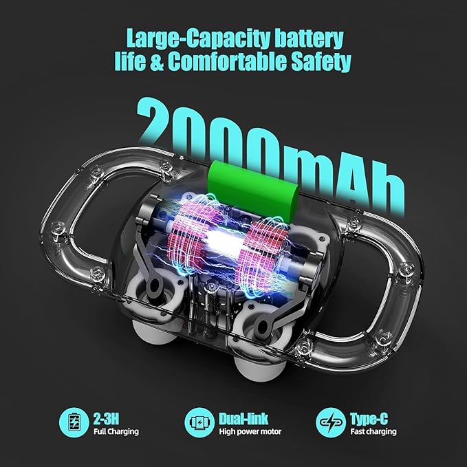 DEITY Massage Gun Deep Tissue, 4-Heads Handheld Electric Body Massager, Percussion Massager for Pain Relief in Back, Leg, Neck, Shoulder and Body, Relax Perfect Gifts for Man Women, Grey