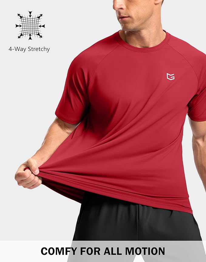 G Gradual Men's Workout Athletic T-Shirts Moisture Wicking Cooling Running Shirts Short Sleeve Performance Tee for Gym Tennis