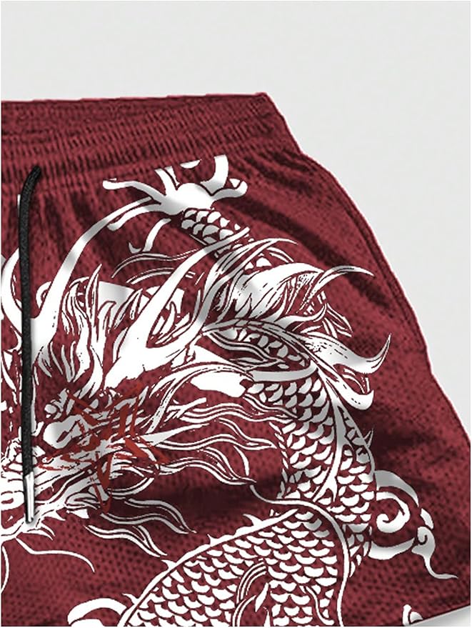 Men's Graphic Shorts with Liner Cross Print Drawstring 2 in 1 Gym Track Bottoms