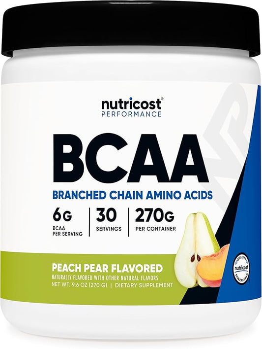 Nutricost BCAA Powder 2:1:1 (Peach Pear, 30 Servings) - Branched Chain Amino Acids
