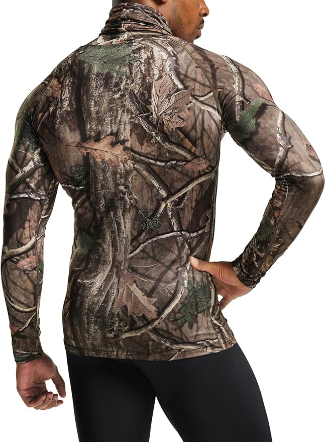 TSLA Men's Thermal Long Sleeve Compression Shirts, Mock/Turtleneck Winter Sports Running Base Layer Top