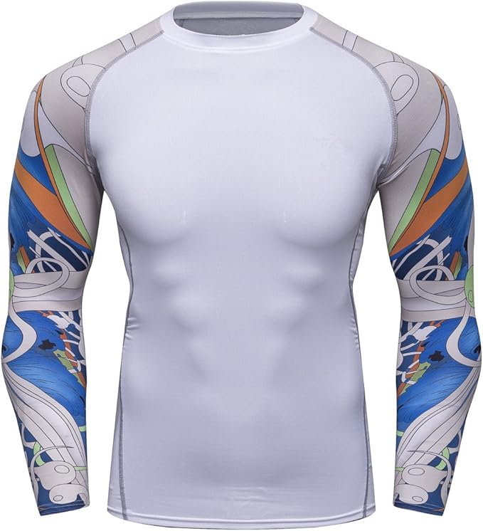 Men's Soft Slim Long Sleeve Dry-Fit Compression Gym Trainning Shirt