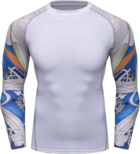 Men's Soft Slim Long Sleeve Dry-Fit Compression Gym Trainning Shirt