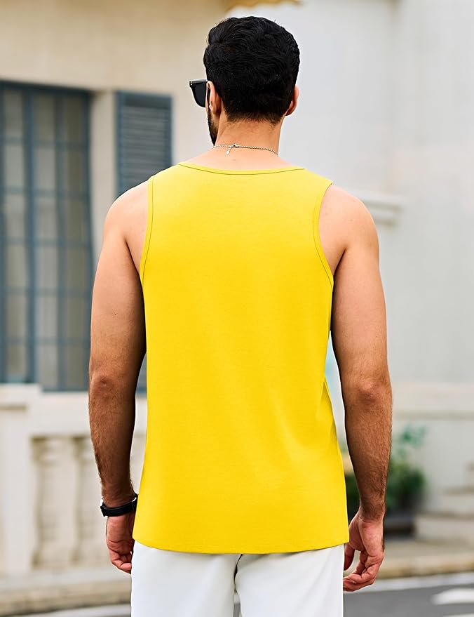 Cotrasen Men's Tank Top UPF 50+ Sleeveless Shirt Cotton Moisture Wicking Casual Gym Workout Shirts Cooling Muscle Tee Shirt