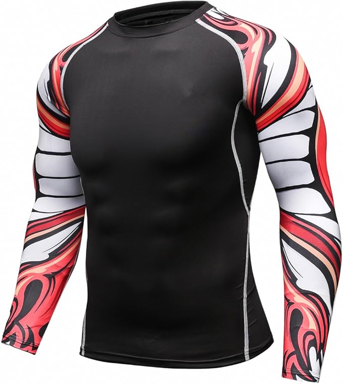 Men's Soft Slim Long Sleeve Dry-Fit Compression Gym Trainning Shirt