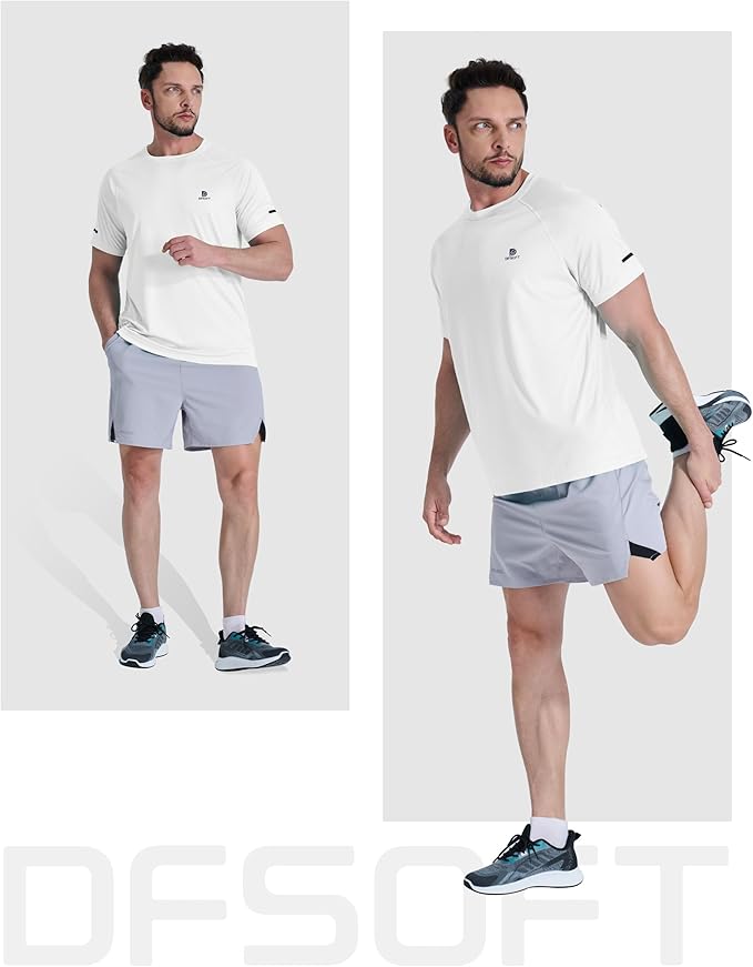 Men's Short Sleeve Workout Shirts Quick Dry Lightweight T-Shirts Gym Running Athletic Tshirt for Summer