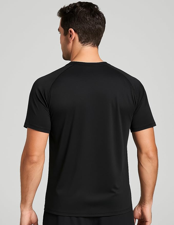 5 Pack Men’s Active Quick Dry Crew Neck T Shirts | Athletic Running Gym Workout Short Sleeve Tee Tops Bulk