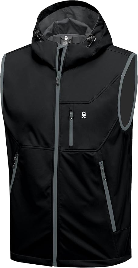 Little Donkey Andy Men's Lightweight Softshell Vest Windproof Sleeveless Jacket for Travel Hiking Running Golf