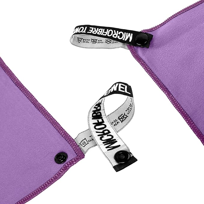 Microfiber Travel Towel, Soft Lightweight Quick Dry Towel, Super Absorbent Compact Travel & Sports & Beach Towels for Camping, Backpack, Gym, Swimming, Yoga, Hiking (L:24"×48" -Purple)