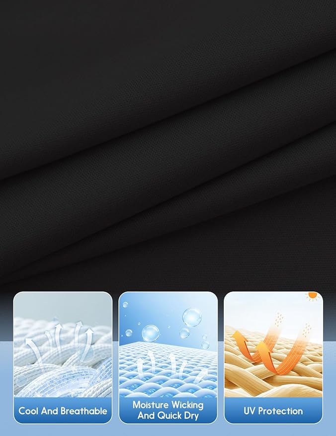 Men's Long Sleeve Moisture Wicking Athletic Shirts, Dry Fit Long Sleeve UV Protection Shirts Men for Workout, Running, Hiking