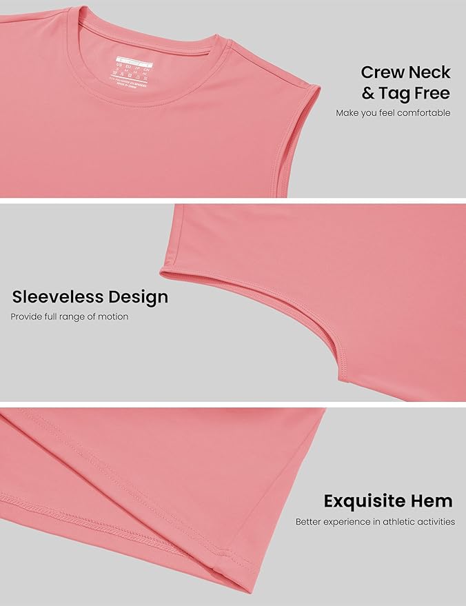 MAGCOMSEN 2 Pack Men's UPF 80+ Tank Tops Quick Dry Workout Gym Sleeveless Muscle Shirts Cooling Summer Beach Swim Shirt