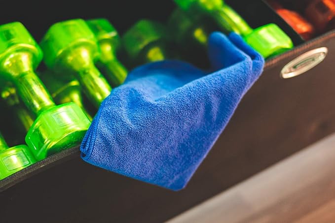 The Rag Company - Sport & Workout Towel - Gym, Exercise, Fitness, Spa, Ultra Soft, Super Absorbent, Fast Drying Premium Microfiber, 320gsm, 16in x 27in, Royal Blue (3-Pack)