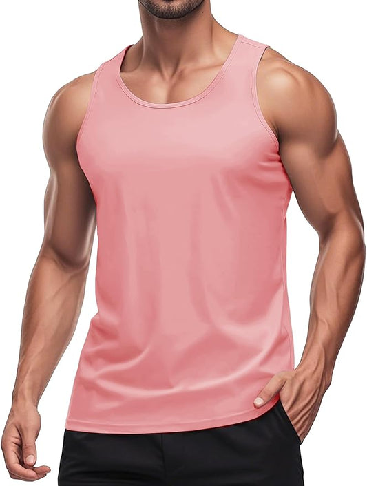 MAGCOMSEN Men's UPF 50+ Tank Top Quick Dry Summer Workout Muscle Sleeveless Shirts for Swim Beach Bodybuilding