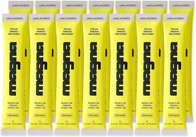Magna Electrolyte Powder Drink Mix for Hydration, Energy & Focus Support with Magnesium L Threonate, Sodium, Potassium, Vitamin D, B6 & B12, Sugar Free, Unflavored, 14 Servings