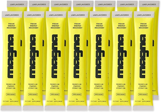 Magna Electrolyte Powder Drink Mix for Hydration, Energy & Focus Support with Magnesium L Threonate, Sodium, Potassium, Vitamin D, B6 & B12, Sugar Free, Unflavored, 14 Servings