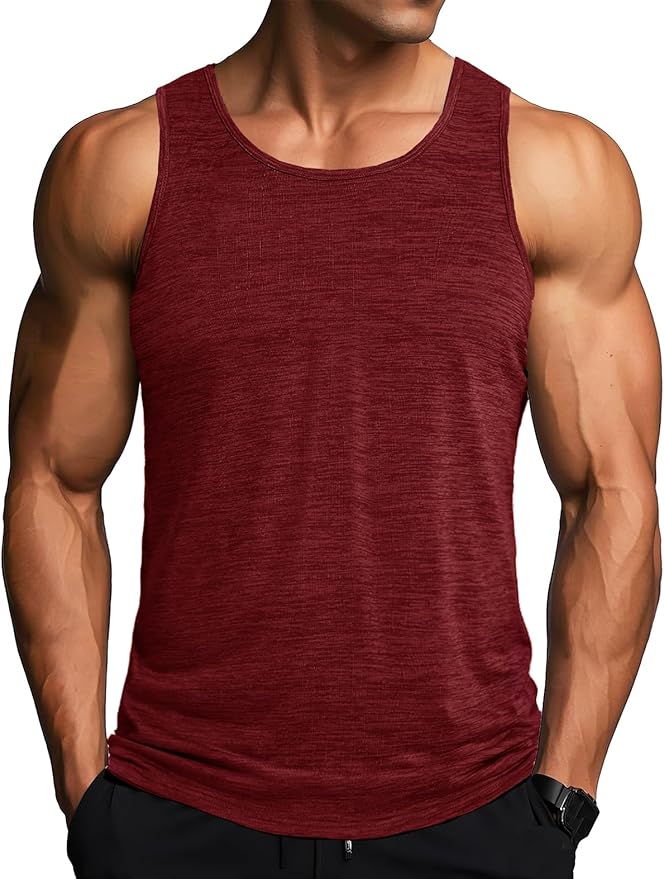 MAGCOMSEN Men's UPF 50+ Tank Top Quick Dry Summer Workout Muscle Sleeveless Shirts for Swim Beach Bodybuilding