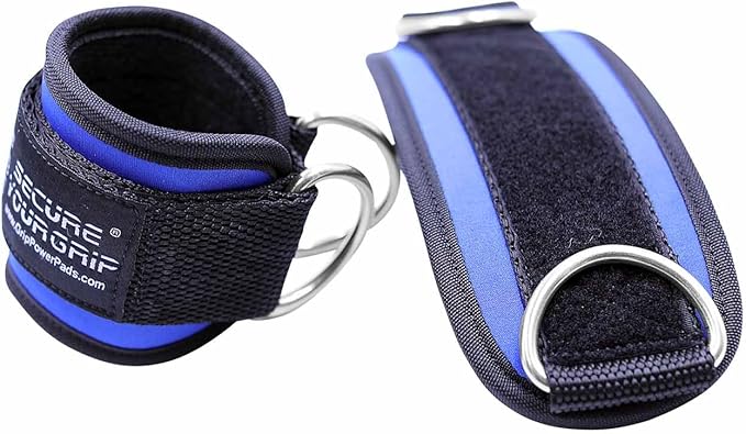 Ankle Straps for Cable Machines Double D-Ring Gym Adjustable Neoprene Premium Cuffs to Enhance Legs Abs & Glutes Kickbacks Workouts Leg Curls Extensions Booty Hip Abductors Exercise for Men & Women