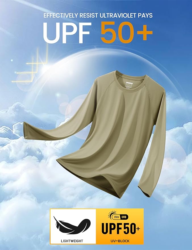MAGCOMSEN Men's Long Sleeve Shirts UPF 50+ UV Sun Protection Athletic Shirts for Hiking Running Workout Rash Guard