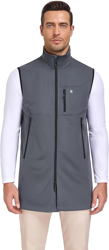 Little Donkey Andy Men's Lightweight Softshell Vest Windproof Sleeveless Jacket for Travel Hiking Running Golf