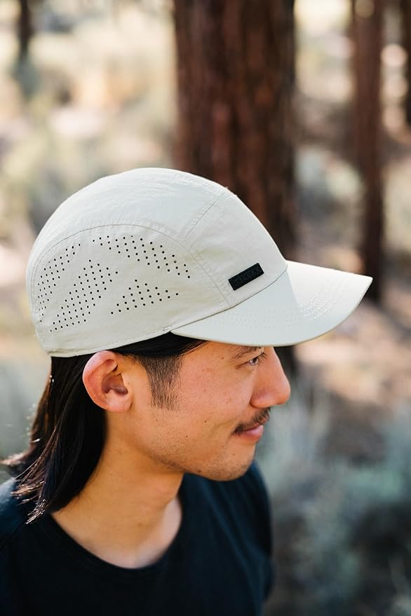 Tillak Vista Hat, Lightweight Nylon 5 Panel Cap with Snap Closure and Laser-Cut Ventilation