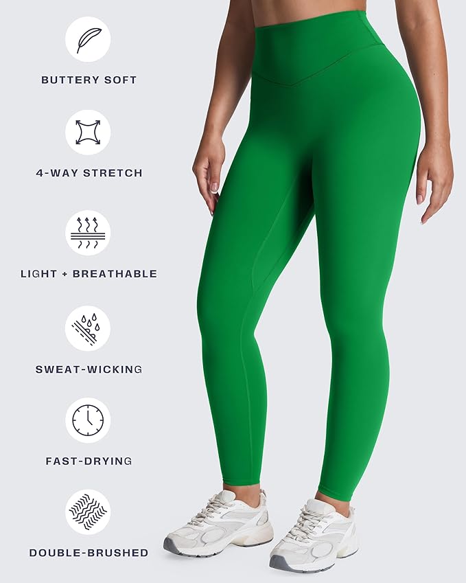 Aoxjox High Waisted Workout Leggings for Women Tummy Control Buttery Soft Yoga Metamorph Deep V Pants 26"
