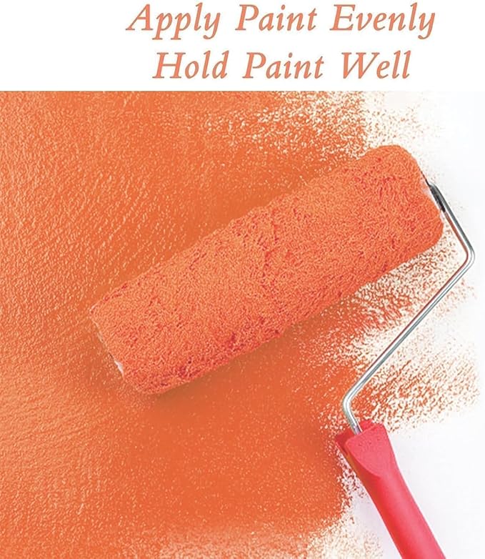 King Origin 9 Inch Paint Roller Covers, 3/8 Nap High Dense Rollers for Smooth & Textured Walls - 6 Pack, Washable & Reusable Paint Roller Kit