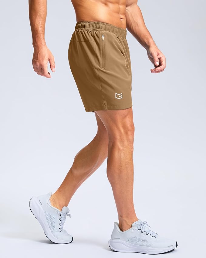 G Gradual Men's Athletic Running Shorts with Zipper Pockets Quick Dry 7"/ 5"/ 9" Workout Gym Shorts for Basketball Hiking