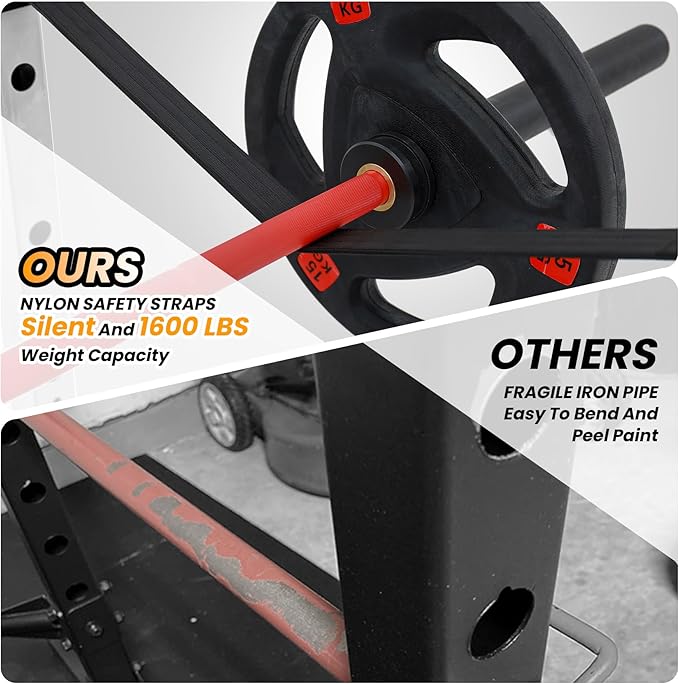 Power Cage with LAT Pulldown Machine - Squat Rack for Home Gym, Multi-Functional Weight Cage with Cable Pulley System, Dip Bars & Landmine Attachment