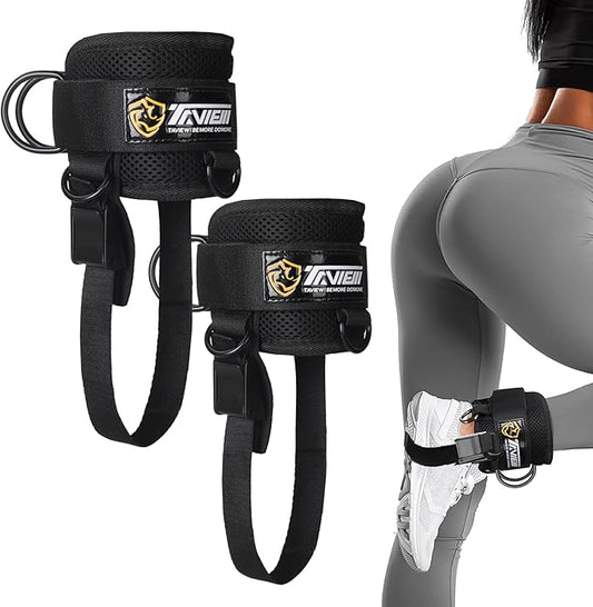 TAVIEW Ankle Straps Cable Machine Attachment for Gym - Cable Kickback Ankle Straps - Padded Ankle Cuffs for Glute Kickbacks and Leg Workouts