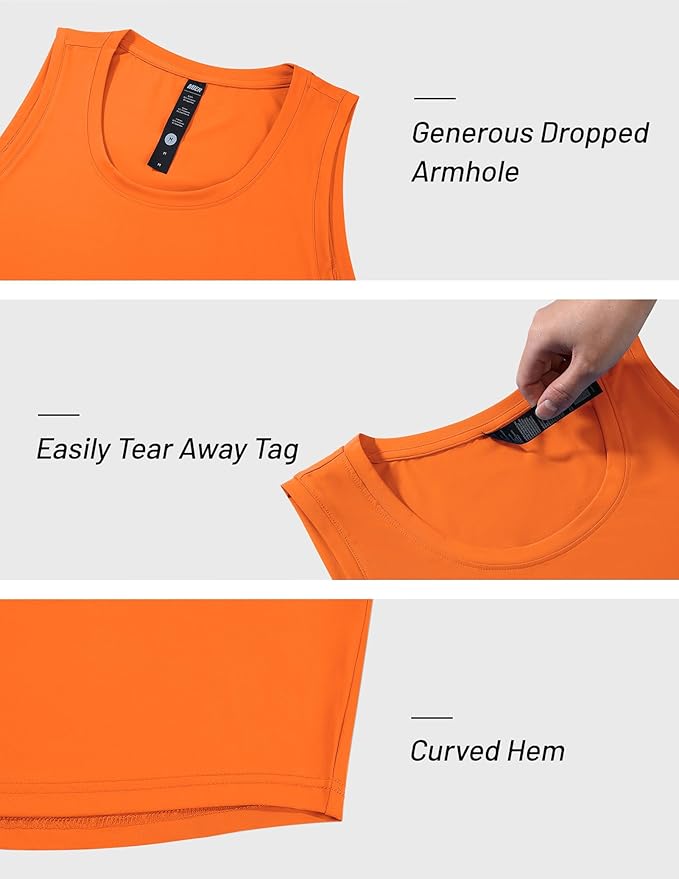 MIER Men's Tank Tops Workout Sleeveless Tee Shirts Muscle Athletic Gym Running Beach Tanks for Men, Quick Dry