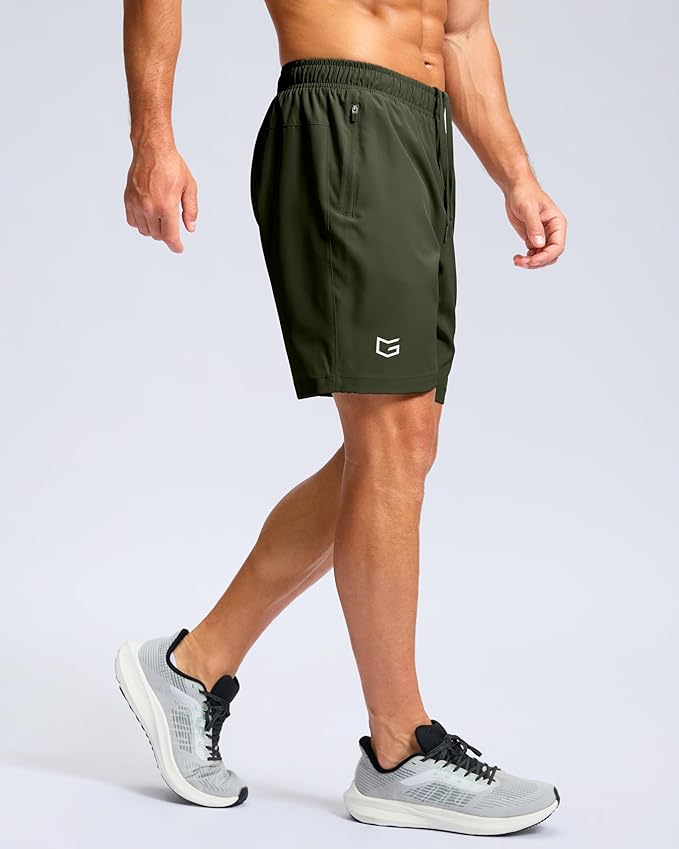 G Gradual Men's Athletic Running Shorts with Zipper Pockets Quick Dry 7"/ 5"/ 9" Workout Gym Shorts for Basketball Hiking