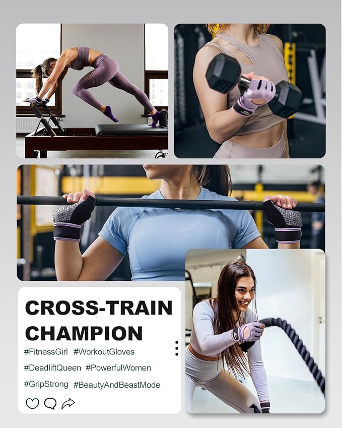 Trideer Weight Lifting Gloves for Women Men with Wrist Support, Workout Gloves Women Full Palm Protection for Gym Training, Fitness, Weightlifting & Pull Ups