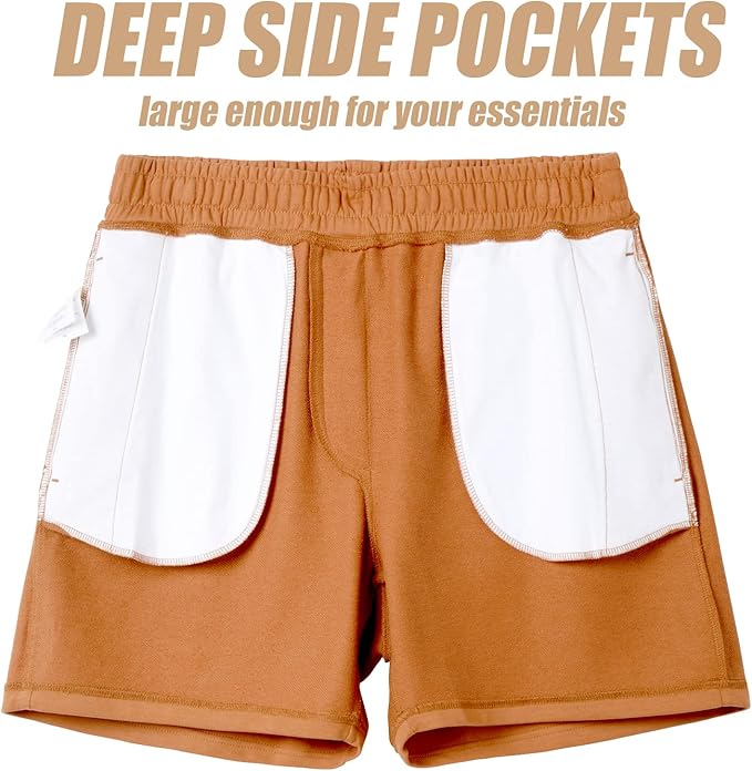 maamgic Mens Athletic Gym Shorts 5.5" Elastic Waist Casual Pajama Pocket Jogger Men Workout Short Pants