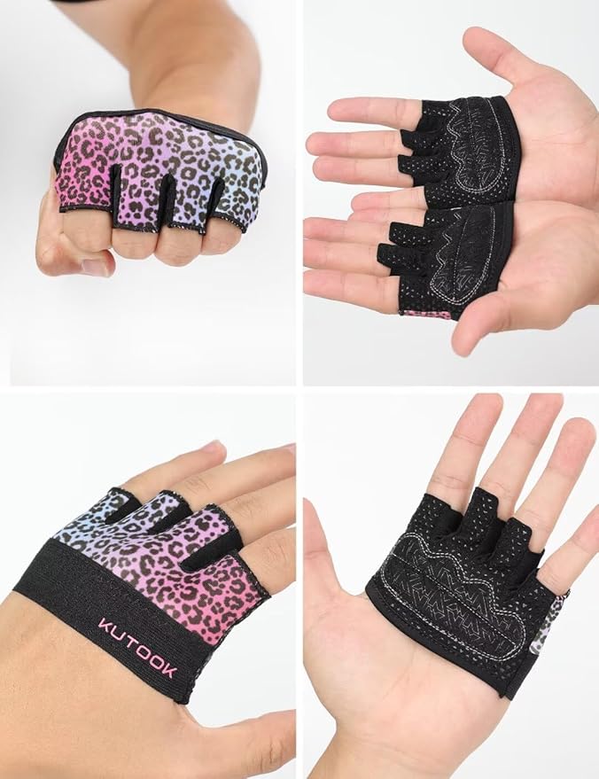 KUTOOK Weight Lifting Workout Gloves for Men/Women, 3mm XRD Padding Grip Gym Gloves, Breathable Partial Gloves for Calluses, Weightlifting Gloves for Exercise, Kettlebell, Pull-Ups, Cross Training