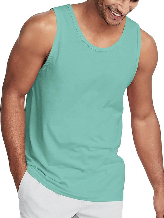Hat and Beyond Mens Tank Top Soft Performance Boxing Gym Shirts Plain Muscle Tee