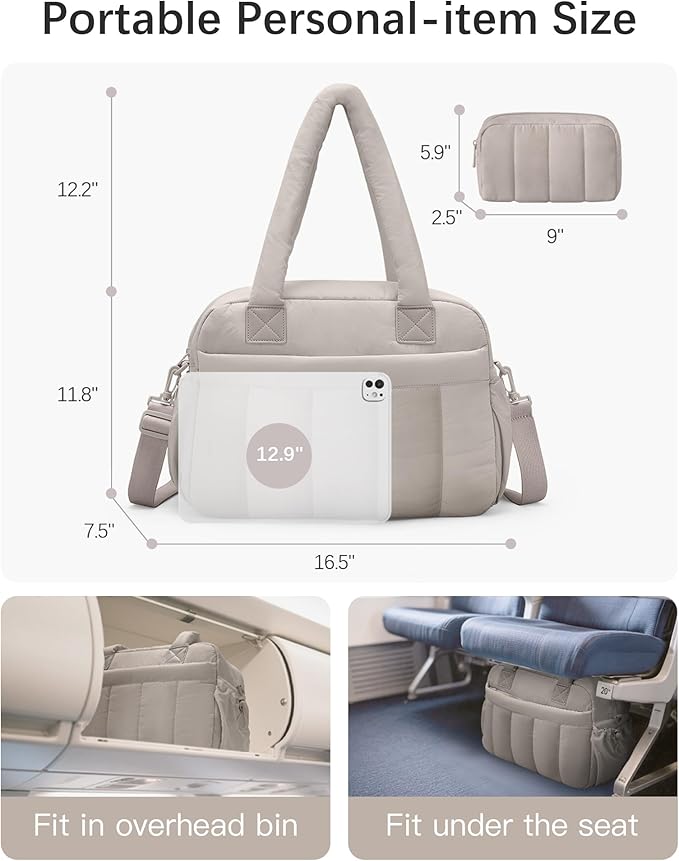 oscaurt Gym Bag for Women Lightweight Duffle Bag for Travel with Toiletry Pouch Water Resistant Carry On Weekender Overnight Duffel