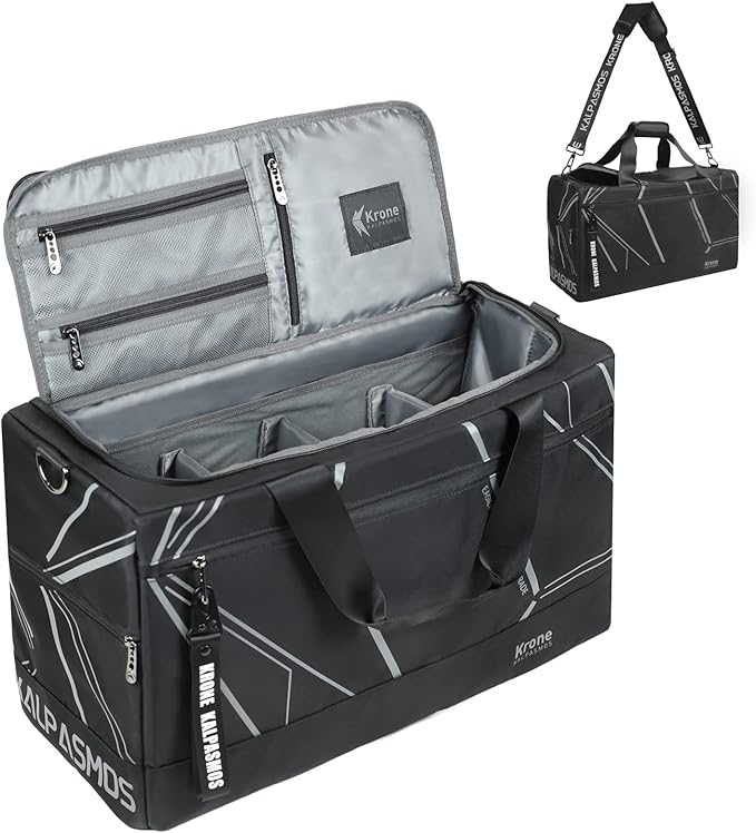 Sneaker Bag, Sport Duffel Bag for Men Women, Gym Bag, Gear Bag, Krone Kalpasmos Versatile Travel Duffel Bag with 3 Removable Dividers, Designer Collection