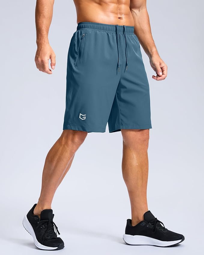 G Gradual Men's Athletic Running Shorts with Zipper Pockets Quick Dry 7"/ 5"/ 9" Workout Gym Shorts for Basketball Hiking