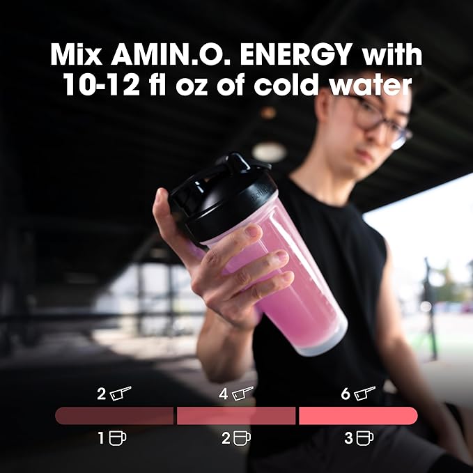 Optimum Nutrition Amino Energy Powder Plus Focus, with BCAA, Electrolytes, and Caffeine, Strawberry Burst, 65 Servings (Packaging May Vary)