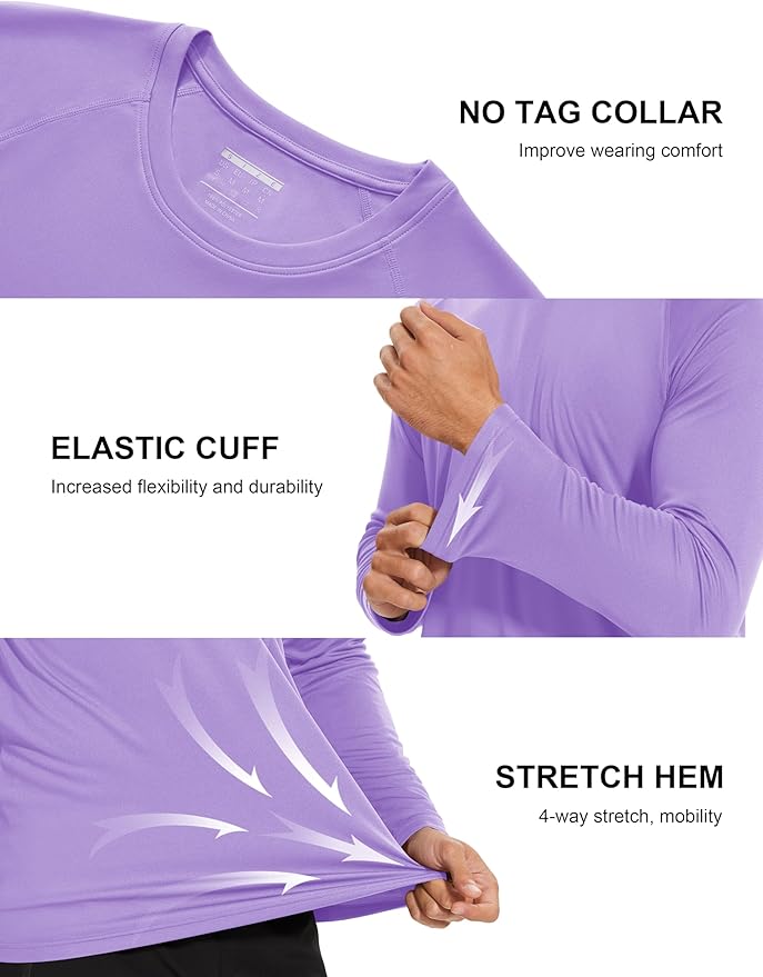 MAGCOMSEN Men's Long Sleeve Shirts UPF 50+ UV Sun Protection Athletic Shirts for Hiking Running Workout Rash Guard