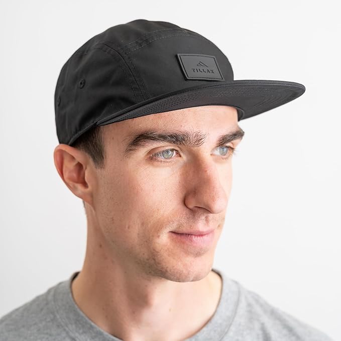 Tillak Wallowa Kodra Hat, Lightweight Oxford Nylon 5 Panel Cap with Snap Closure