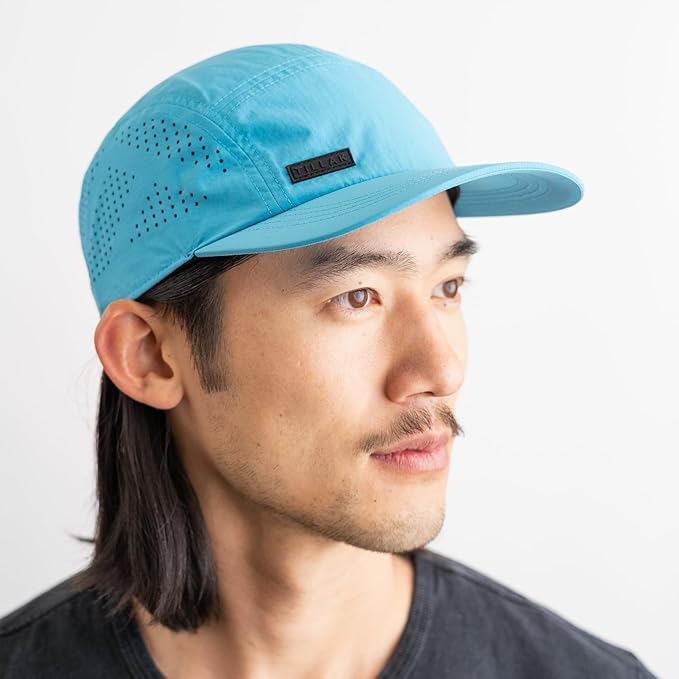 Tillak Vista Hat, Lightweight Nylon 5 Panel Cap with Snap Closure and Laser-Cut Ventilation