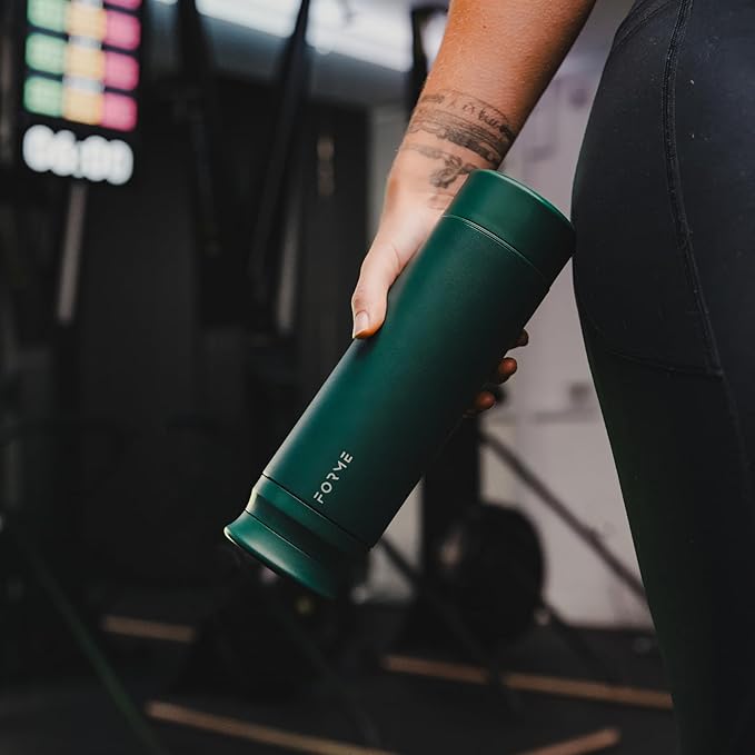 FORME - OG Classic Shaker, 500ml + 35g Stainless Steel Protein Shaker, Double Walled Vacuum Insulated, Cold and Hot Drinks, Silent & Leak Proof, Fits Most Cup Holders (Jungle)