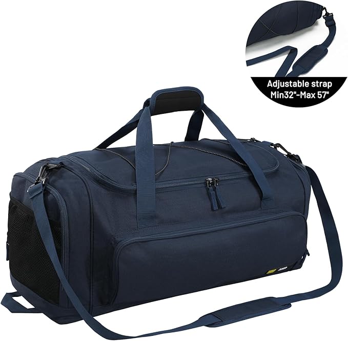 MIER Large Duffel Bag Men's Gym Bag with Shoe Compartment, 60L
