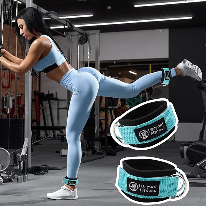J Bryant Lifting Wrist Straps for Weightlifting and Ankle Strap for Cable Machines Booty Workouts Strength Training Attachments
