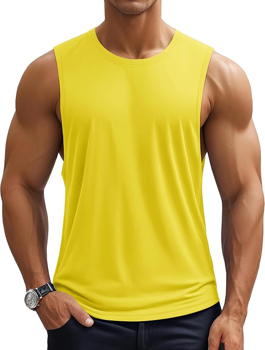 MAGCOMSEN Mens Workout Tank Tops Undershirt Cotton Muscle Athletic Sleeveless Shirts for Gym