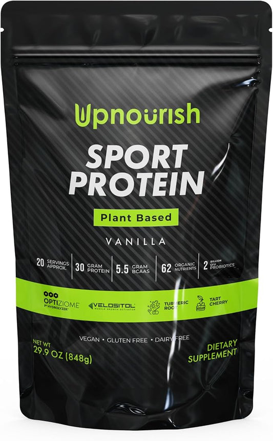 Vegan Sport Protein Powder Vanilla – 30g Plant Based Protein, VELOSITOL, BCAAs, Organic Greens & Fruits, Probiotics, Tart Cherry for Post Workout Recovery, Inform Sports Certified Keto - 20 servings