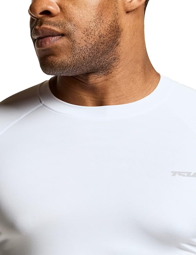 TSLA Men's UPF 50+ Compression Shirts, Cool Dry Long Sleeve Athletic Tops, Sports Baselayer Workout Shirt