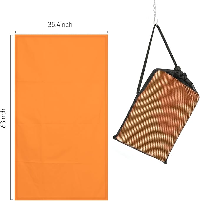 Microfiber Beach Towel-Perfect for Travel, Sports, Camping, Swimming, Yoga, Gym- Quick Dry, Sand Free, Compact, Lightweight, Absorbent (Orange, X-Large(200x90cm, 78x35”))