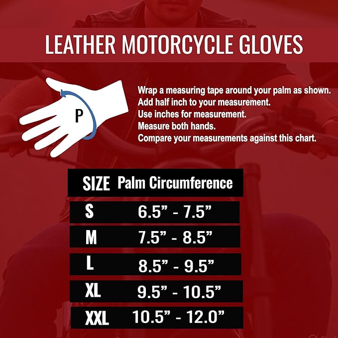 Jackets 4 Bikes Winter Motorcycle Gloves, Premium Biker Sheep Leather Thinsulate Warm Cold Weather Water Resistance Windproof Gauntlet for Men and Women